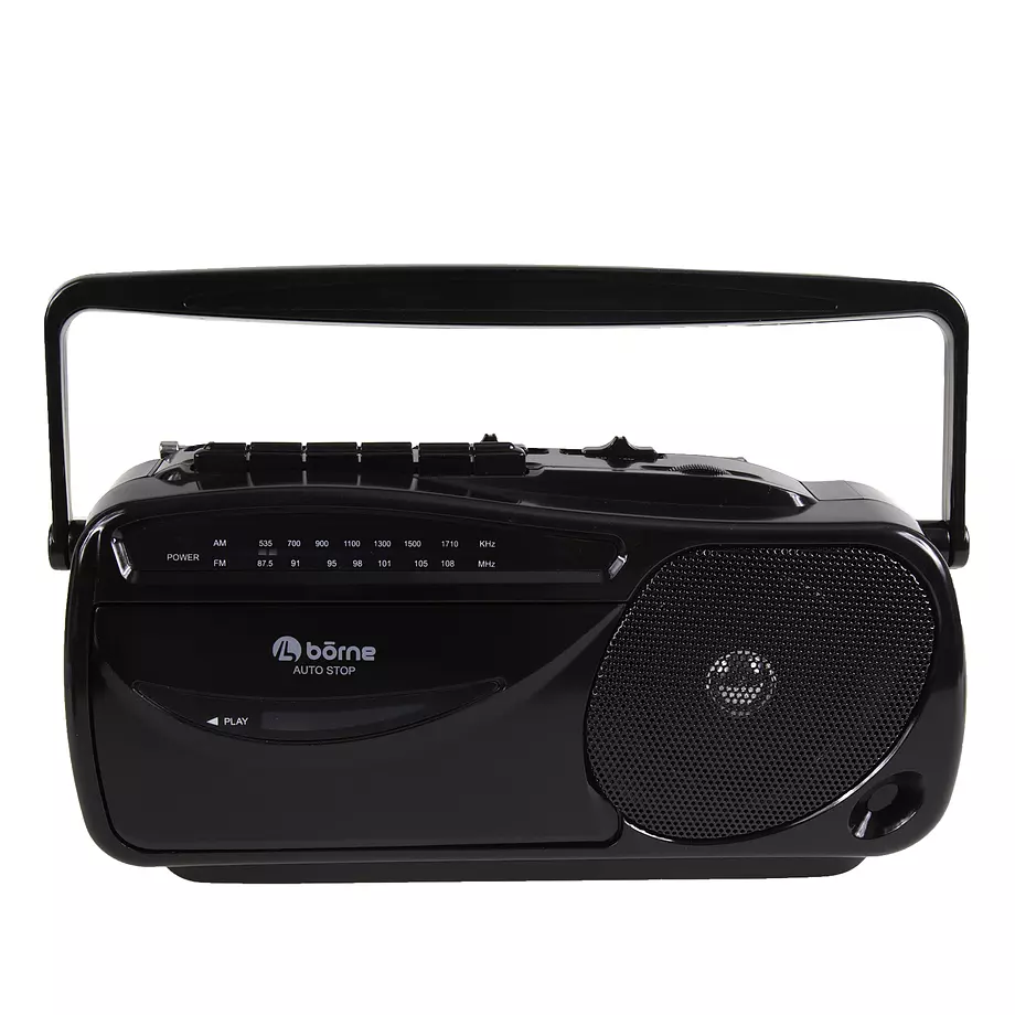 Borne - lecteur et enregistreur de cassettes portatif avec radio am/fm.  Colour: black, Fr
