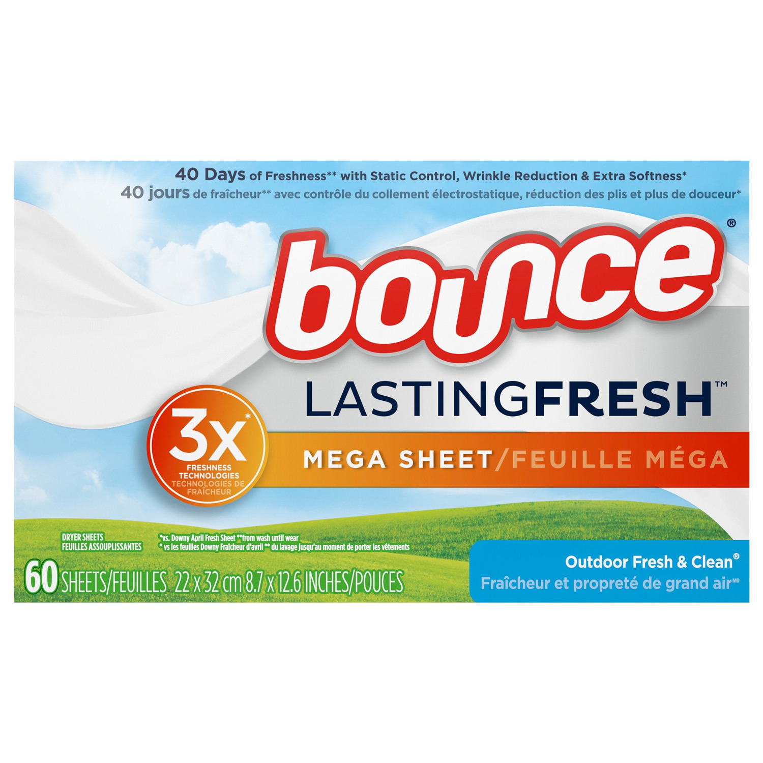 Bounce - Fabric softener sheets, 60 sheets
