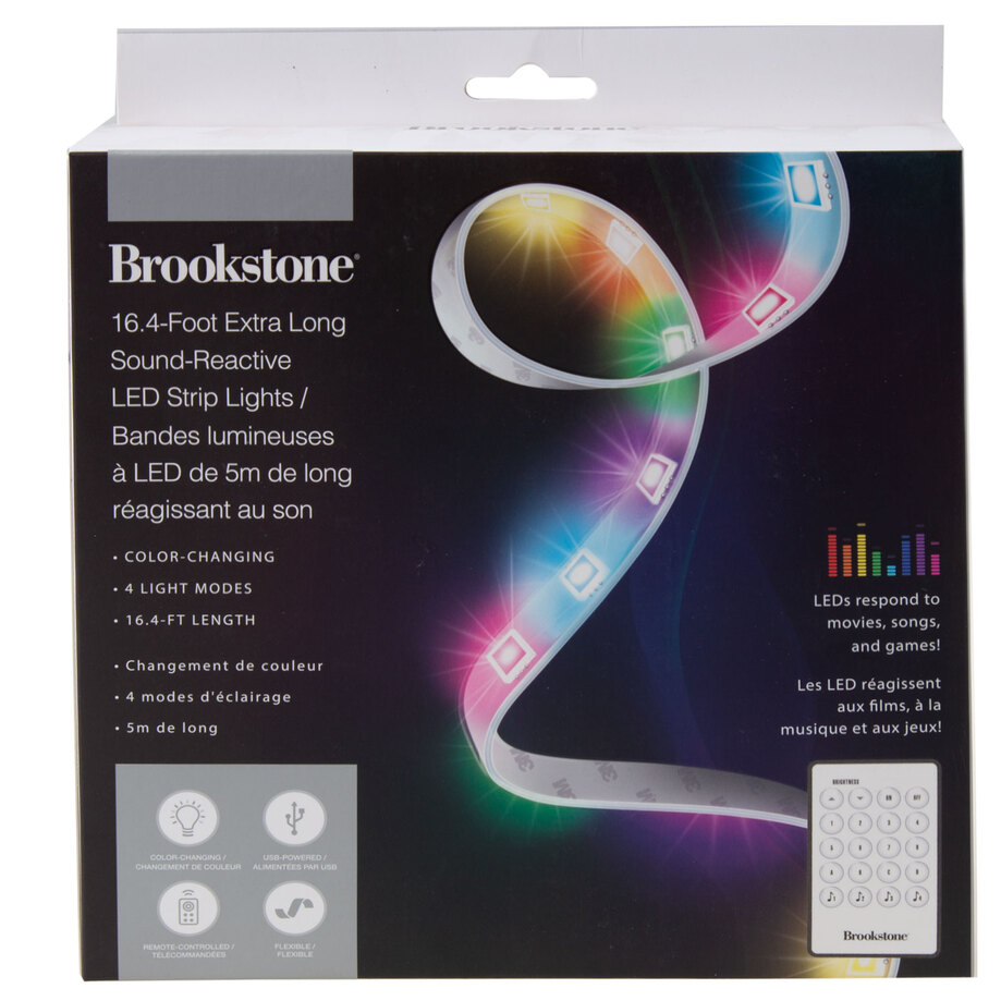 Brookstone - 16.4 foot, extra long sound-reactive LED strip lights