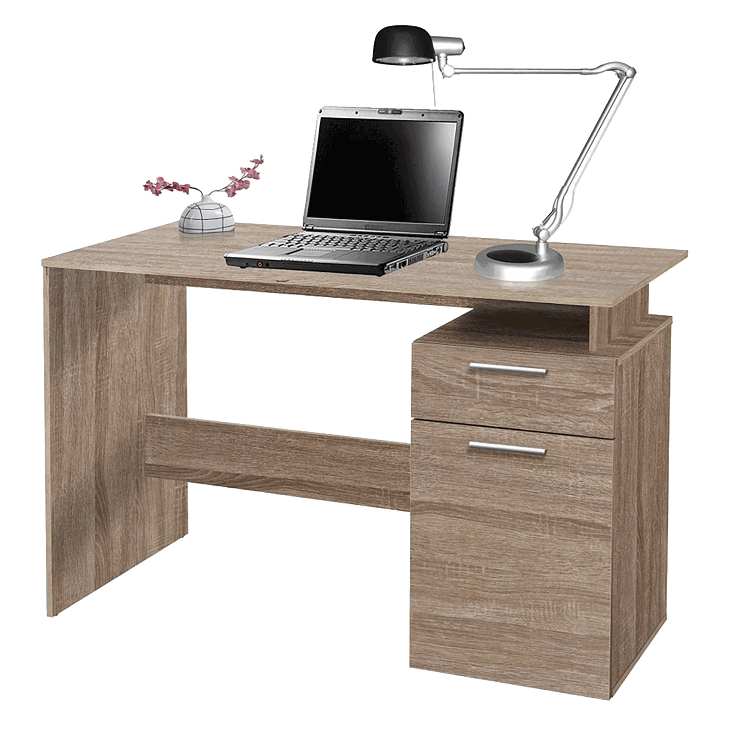 Bureau d'ordinateur avec tiroirs de rangement. Colour: brown, Fr