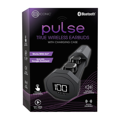 Bytech - Biconic - Pulse, véritables écouteurs sans fil avec étui de chargement mince