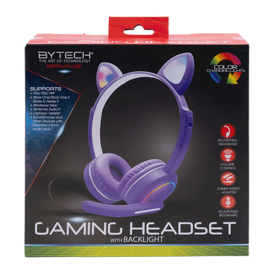 Bytech - Gaming headset with backlight and LED cat ears