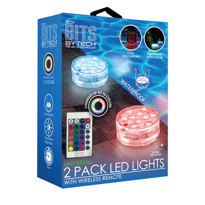 Bytech - Tech Bits - Universal 2 pack LED lights with wireless remote