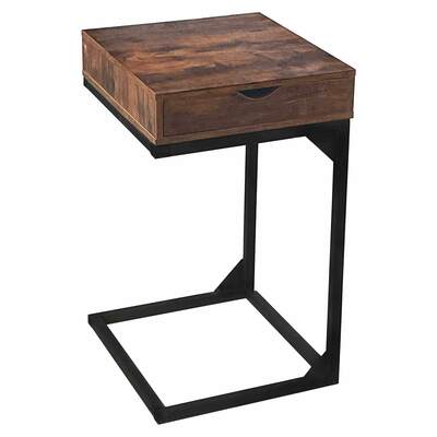 C-shaped accent table, walnut