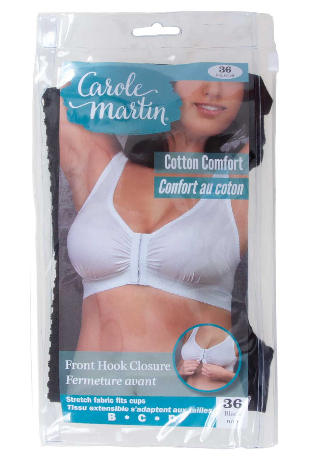 Carole Martin - Cotton Comfort bra, black, 36. Colour: black. Size: 36  b/c/d/dd