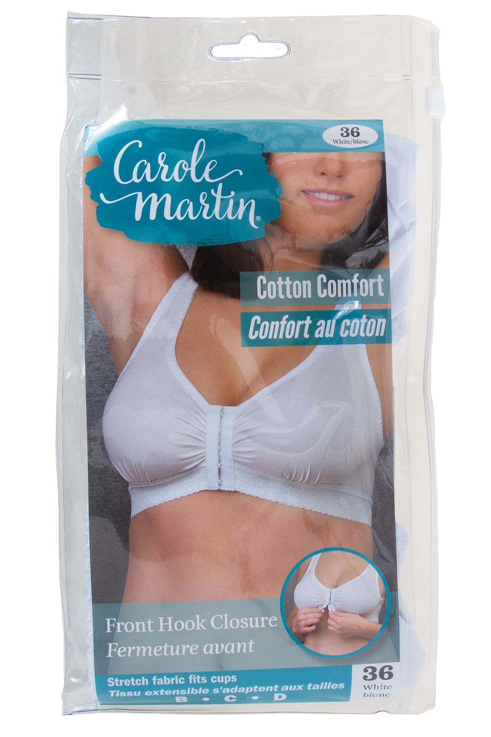 Carole Martin - Cotton Comfort bra, white, 36. Colour: white. Size: 36 b/c/d/dd