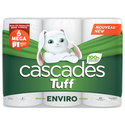 Cascades - Tuff Enviro strong paper towels, pk. of 6 - MEGA size