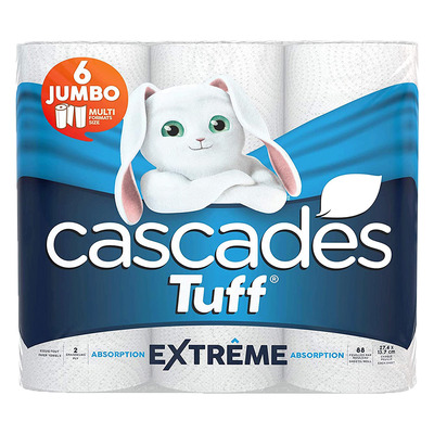Cascades - Tuff Extreme absorption paper towels, pk. of 6 - JUMBO size