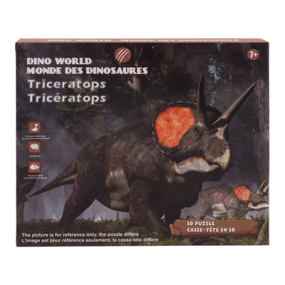 Casse-tête - Monde des dinosaures, casse-tête 3D, Tricératops