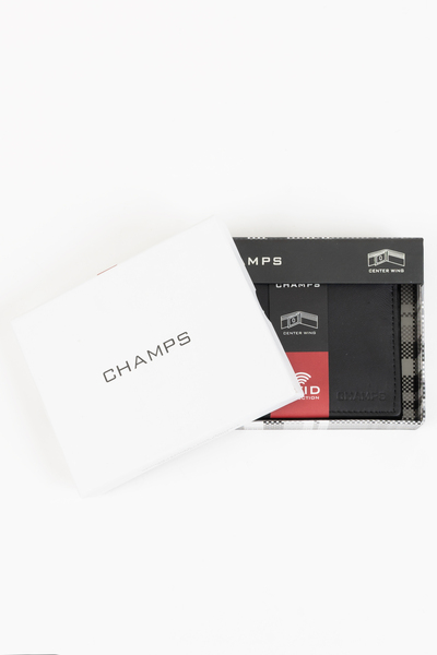 Champs - Leather RFID wallet with center wing