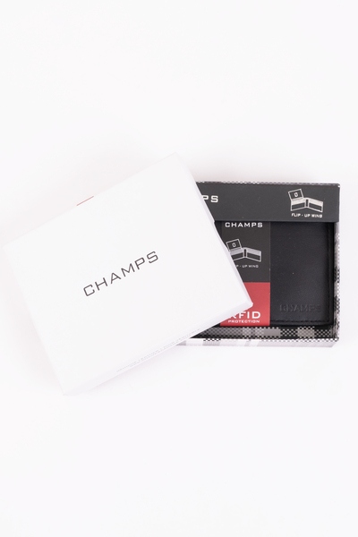 Champs - Leather RFID wallet with flip-up wing