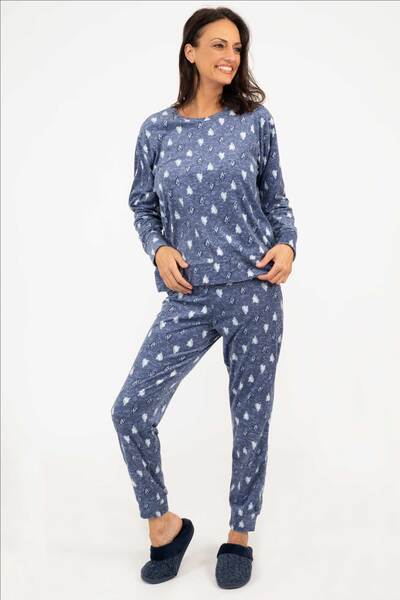 Charmour - Ens. pyjama jogger en velours - Coeurs en jean