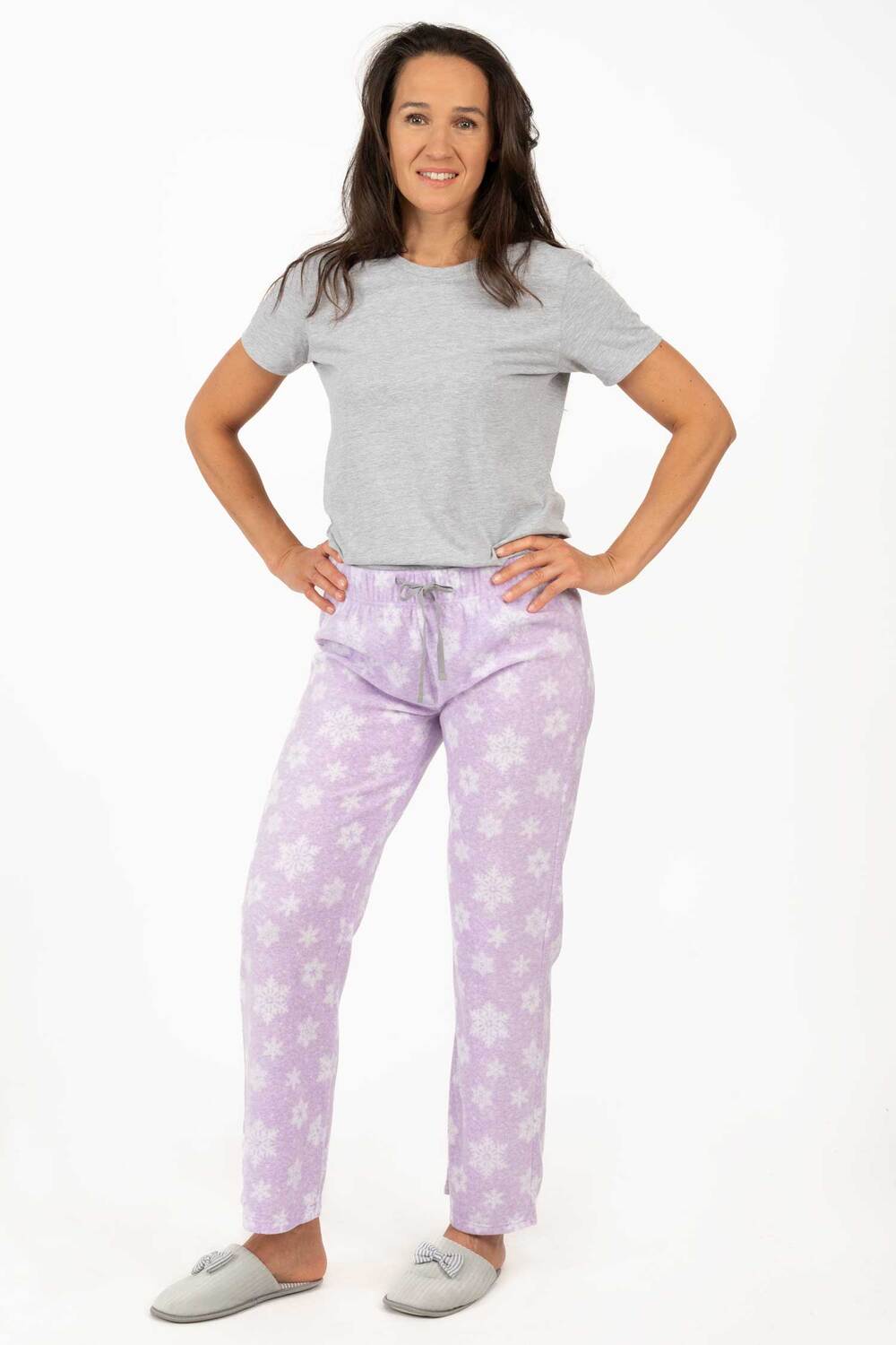 Charmour - Pantalon de pyjama en micropolaire - Flocons de neiges