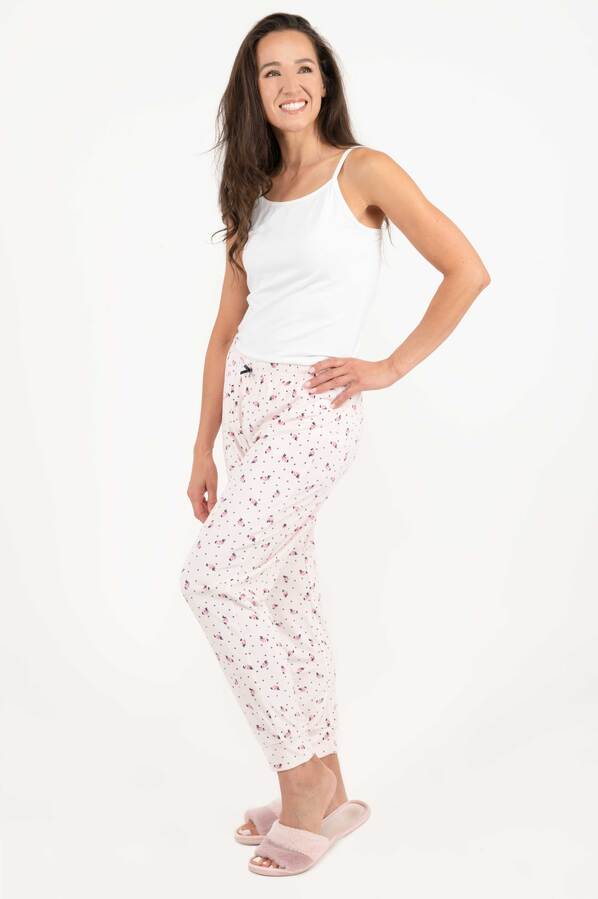 Charmour - Pantalon de pyjama jogger en toucher velours - Rose fleuri