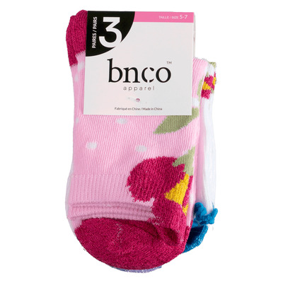 Chaussettes avec des cerises brillantes - 3 paires