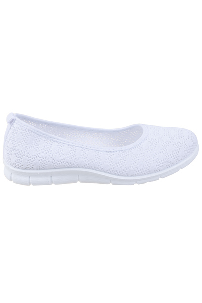Chaussures de marche à enfiler en crochet - Blanc
