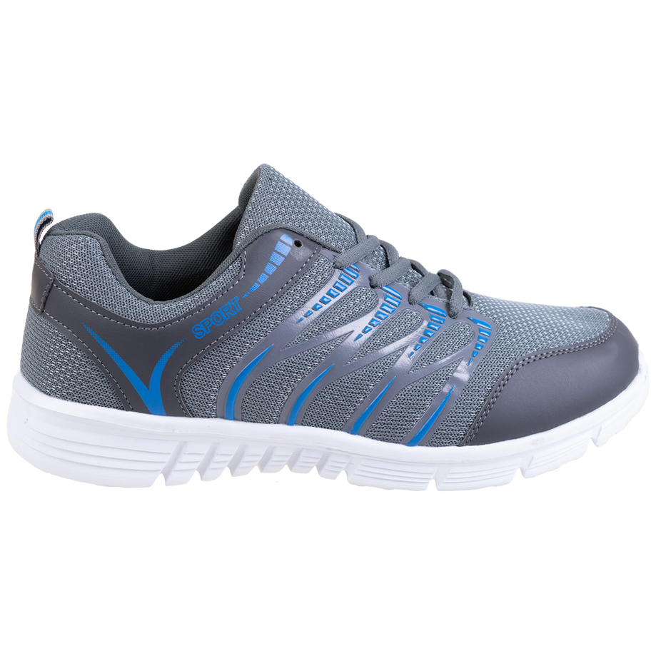 Chaussures de sport légèrs en mesh pour hommes aux couleurs contrastées -  Gris et bleu. Colour: grey. Size: 7, Fr