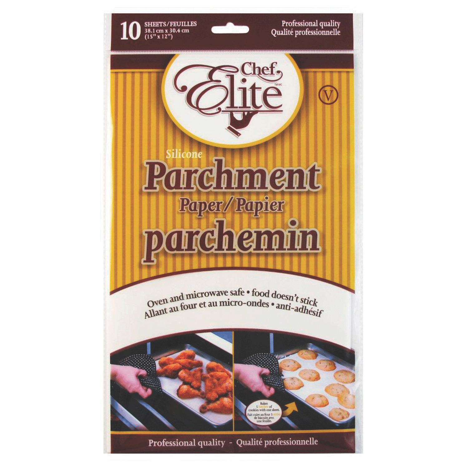 Chef Elite - Parchment paper sheets, 12"x15", pk. of 10