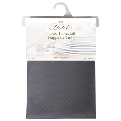 CHELTON collection - Jacquard fabric table cloth - Dark grey honeycomb