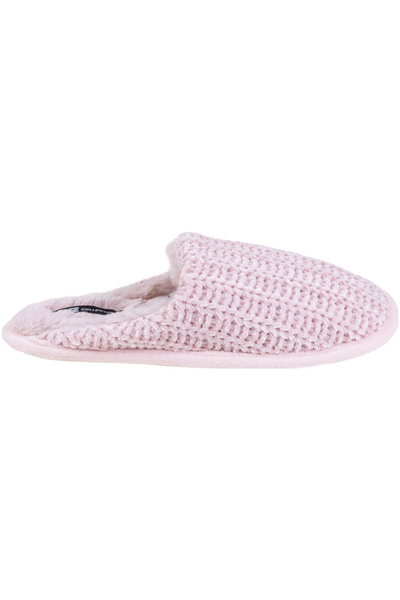 Chenille knit open back slippers, pinkChenille knit open back slippers, pink