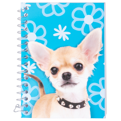 Chihuaha puppy, spiral mini notebook, 240 pages