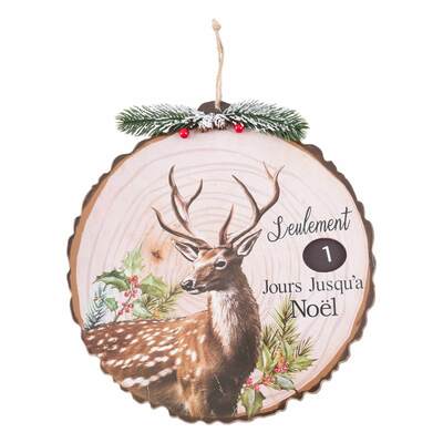 Christmas countdown wall plaque, reindeer