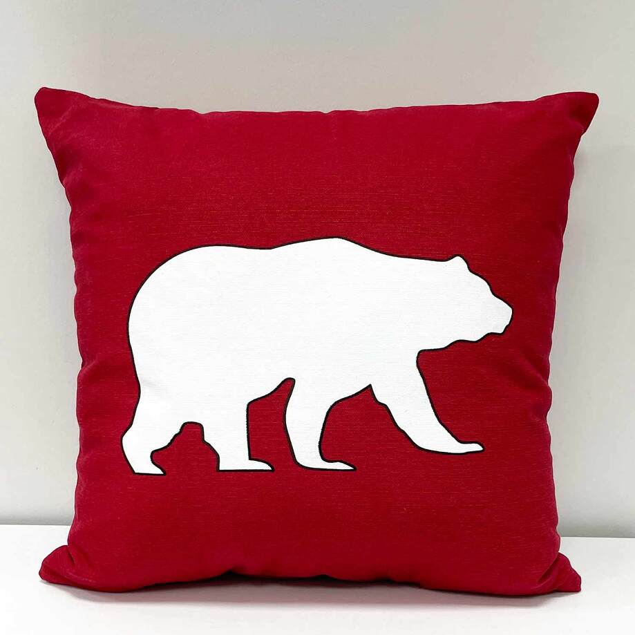 Christmas decorative cushion, 16"x16" - White bear