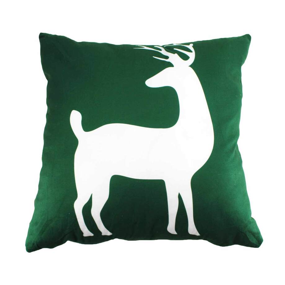 Christmas decorative cushion, 17.5"x17.5" - Deer silhouette