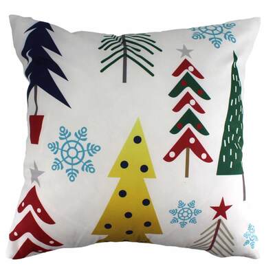 Christmas decorative cushion, 17.5"x17.5" - Modern Christmas trees