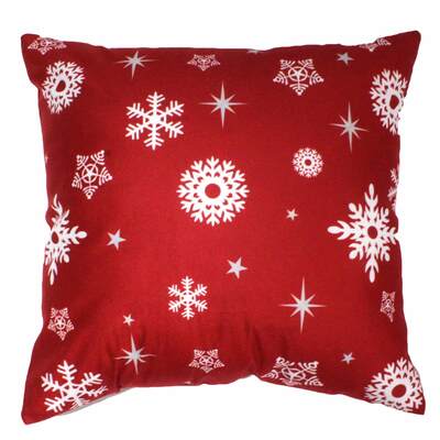 Christmas decorative cushion, 17.5"x17.5" - Stars & snowflakes