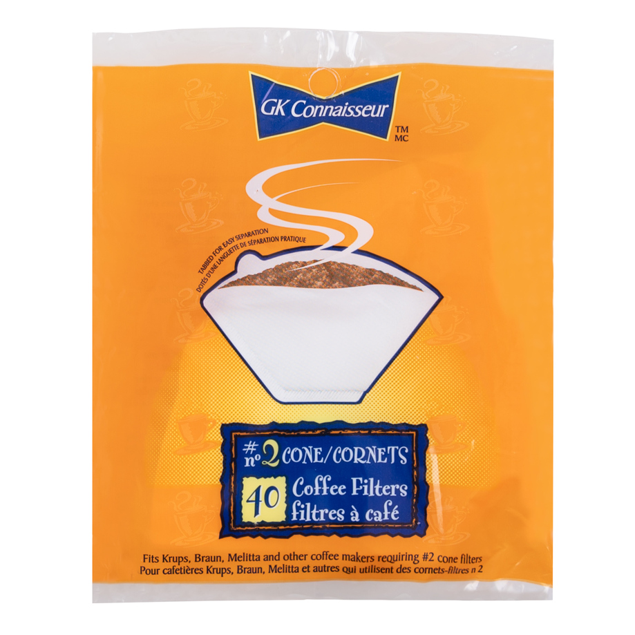 Coffee filters, #2 cone, 40-pk