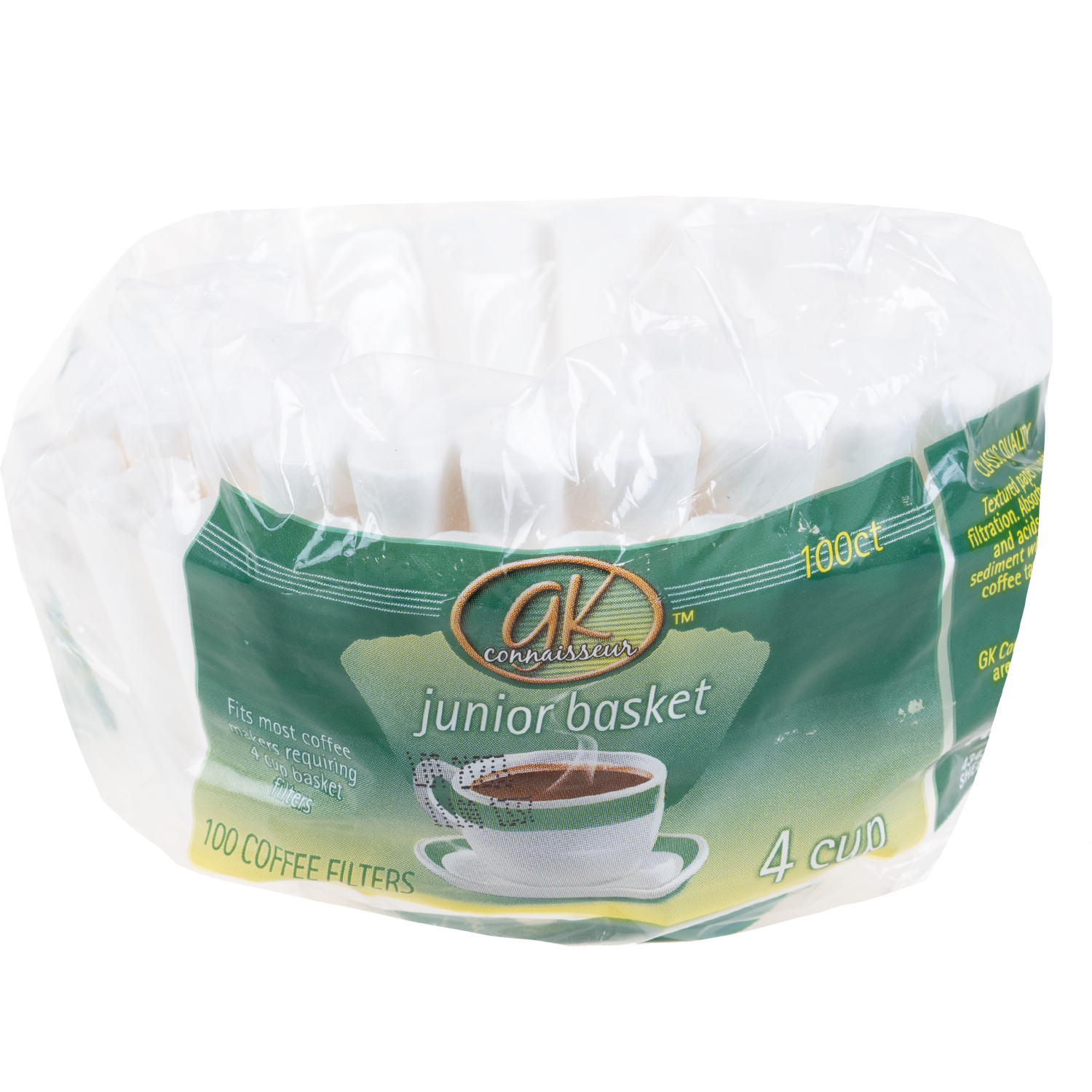 Coffee filters for 4-cup junior baskets, pk. of 100