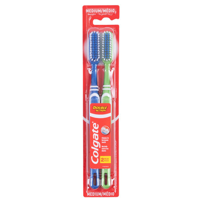 Colgate - Double Action medium toothbrushes, pk. of 2