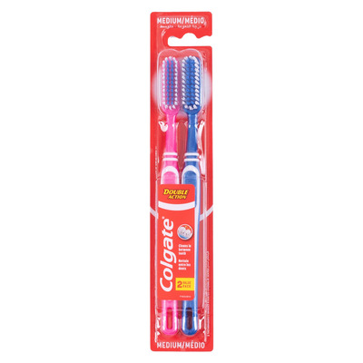 Colgate - Double action medium toothbrushes, pk. of 2