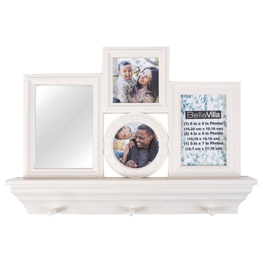 Collage frame with shelf, 4 photos