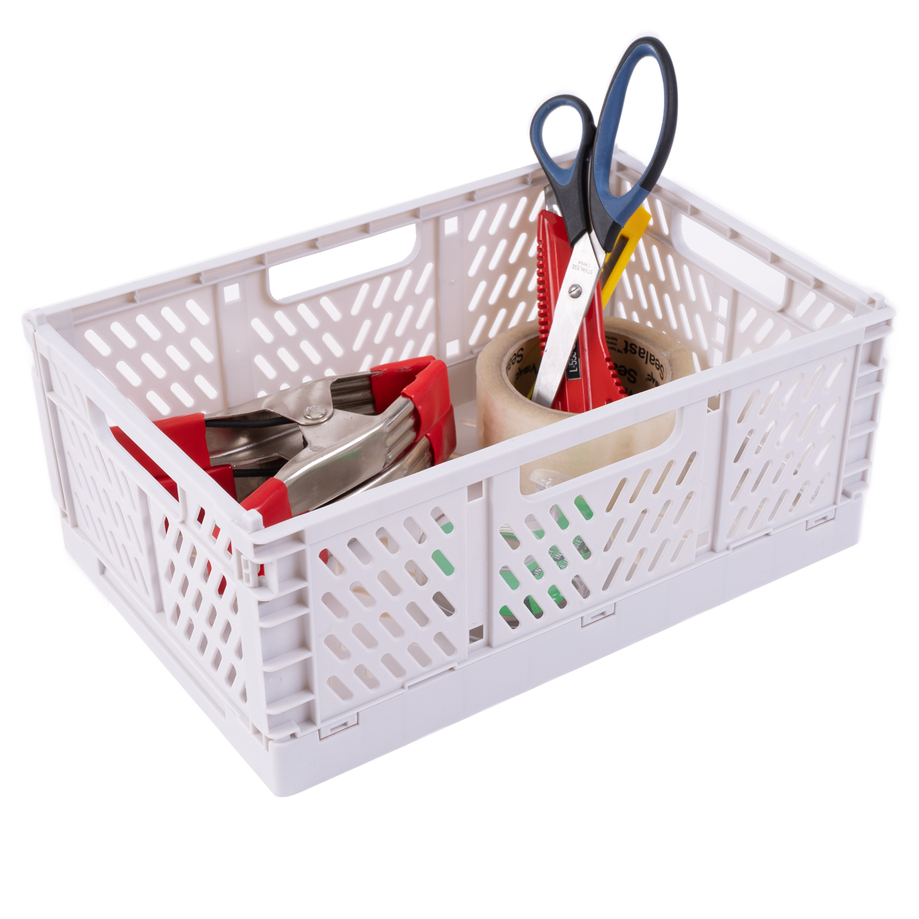 Collapsible storage crate - Pale grey