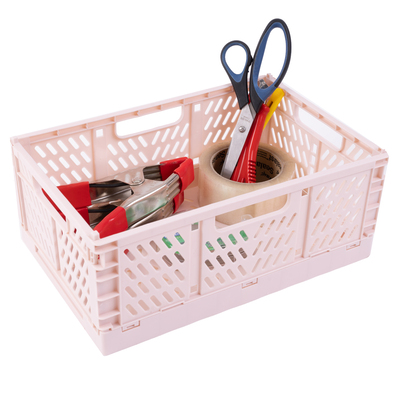 Collapsible storage crate - Pale pink