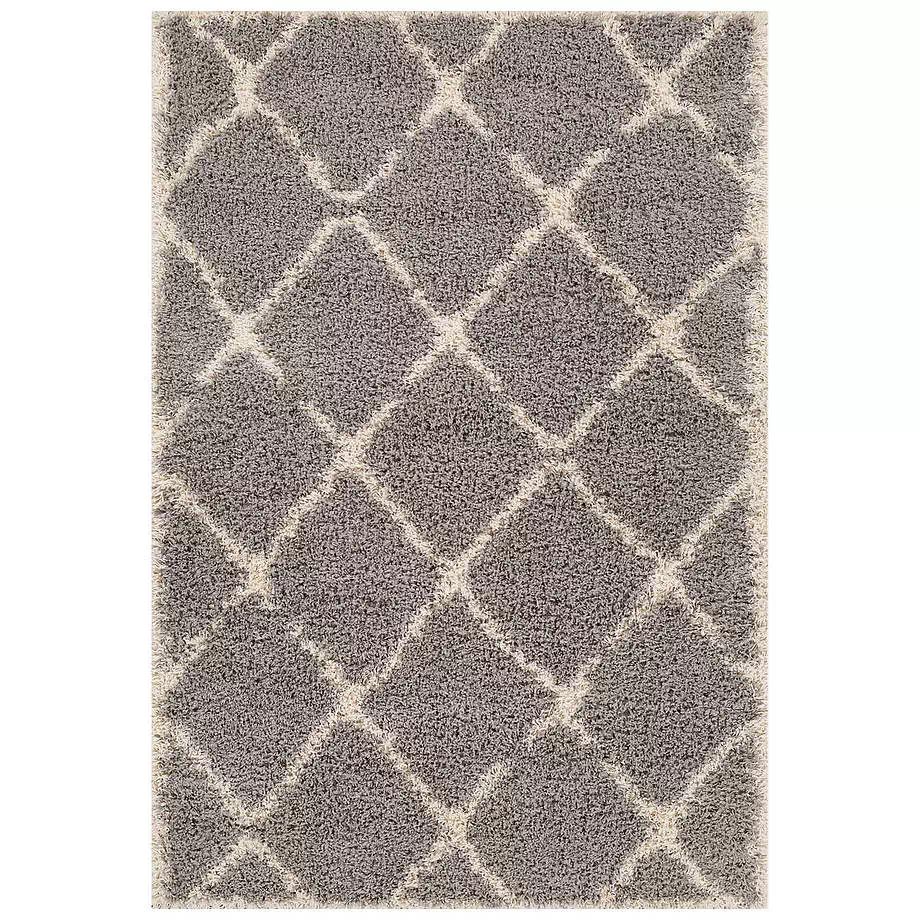 Collection LILA, tapis décoratif, motif losange gris, 4'x6'