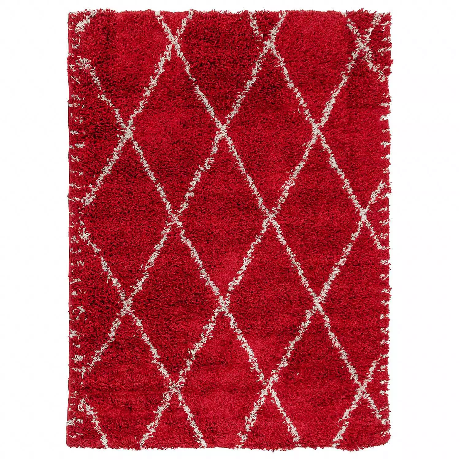 Collection LOLA, tapis décoratif, rouge avec des lignes droites, 4'x6'