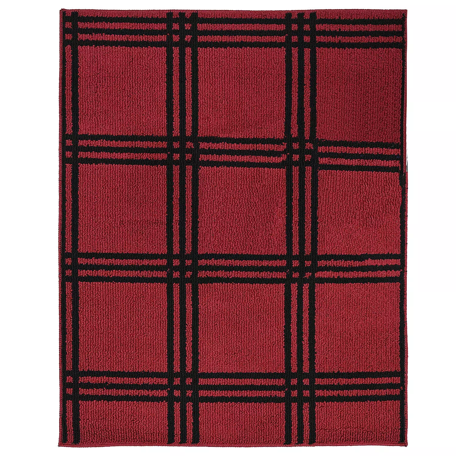 Collection MONTEBELLO, tapis à motifs carrés, rouge, 3'x4'