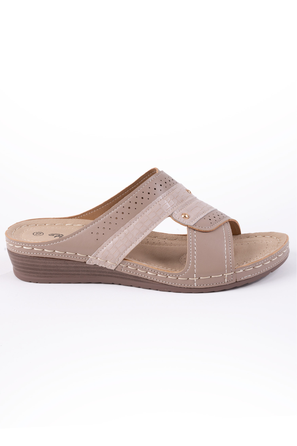 Comfort wedge sandal, Mocha
