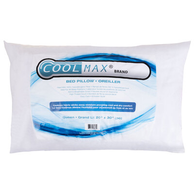 CoolMax - Oreiller en coton évacuant l'humidité, 20"x30" - Grand lit