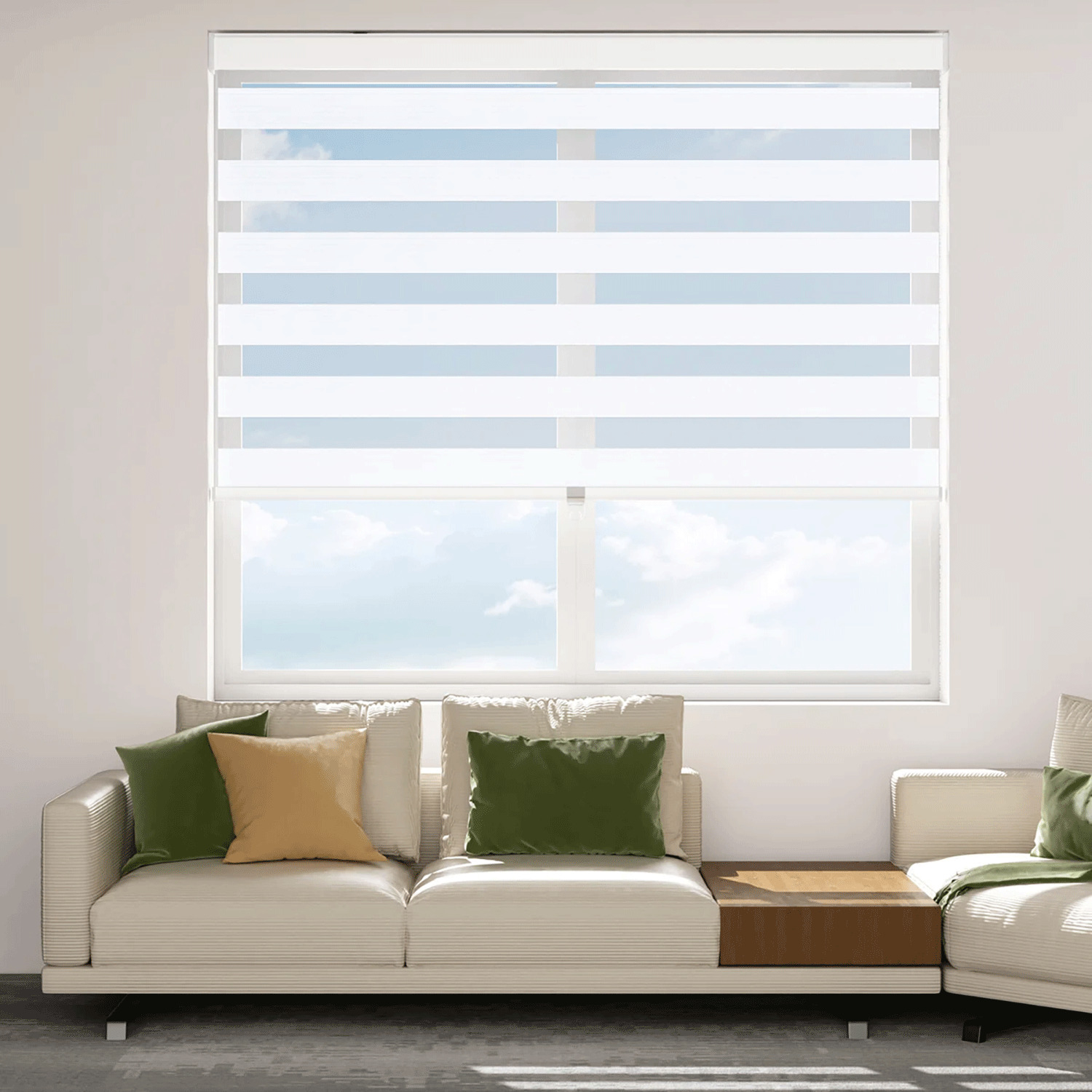 Cordless zebra blind