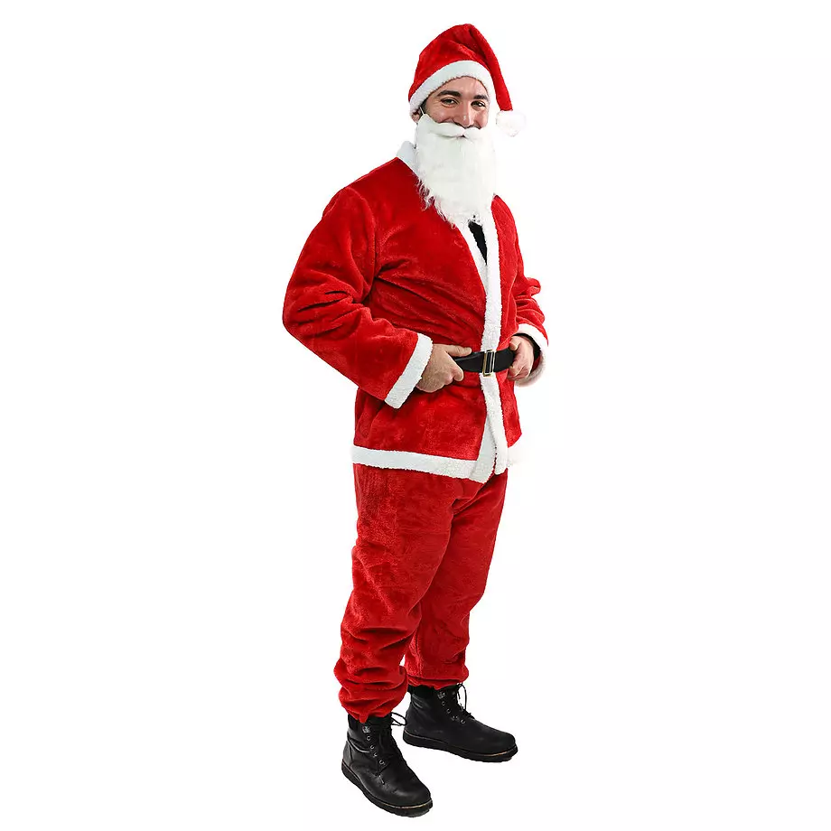 Costume de Père Noël en feutre, 5 pièces, taille unique