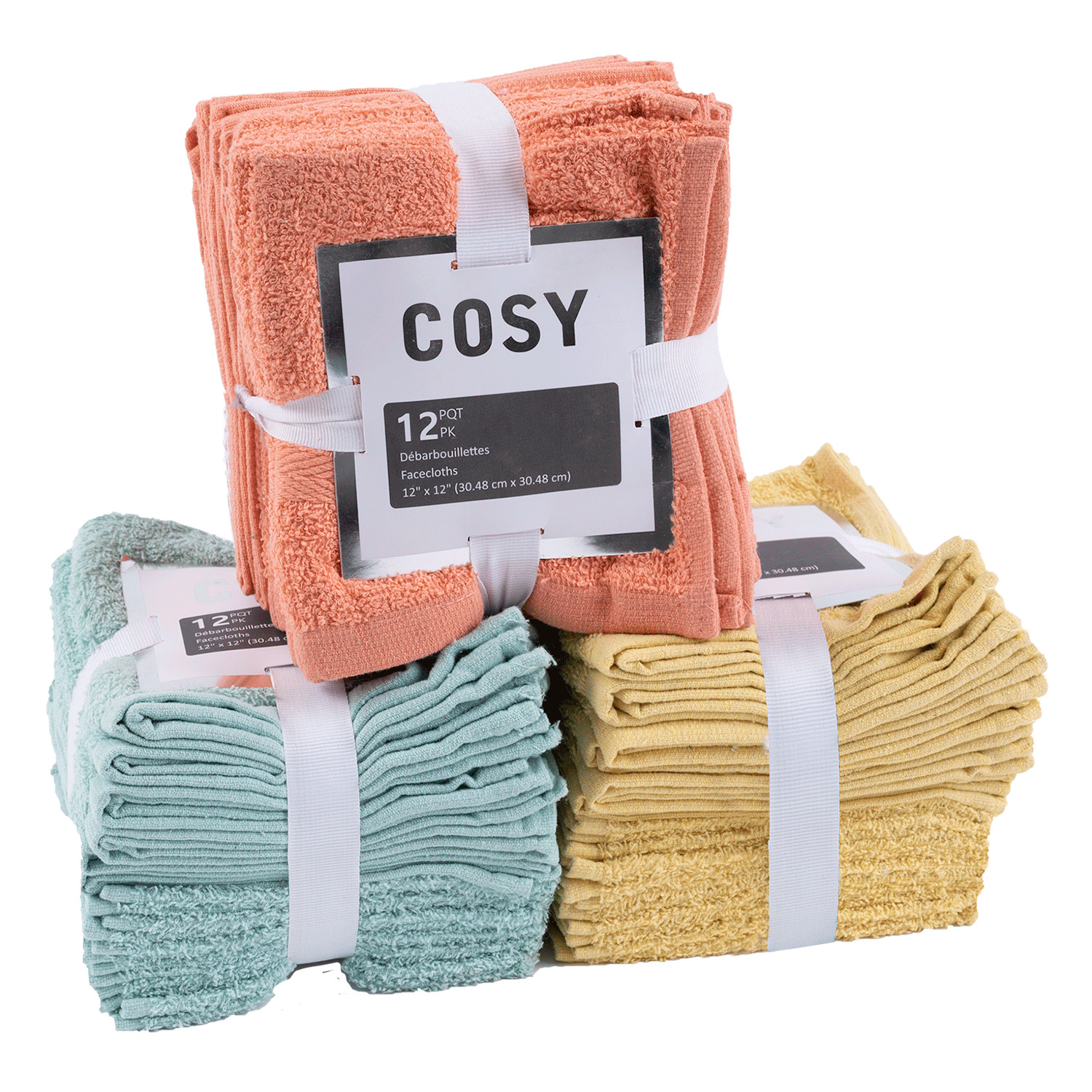 COSY - Textured facecloths, pk. of 12