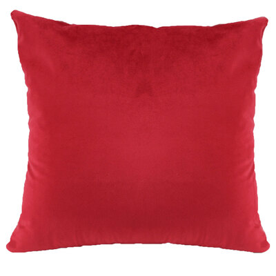 Coussin décoratif au toucher velours, 18"x18" - Rouge