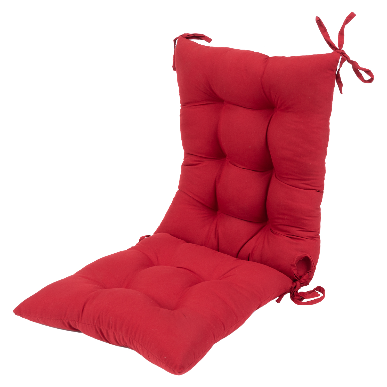 Coussins de chaise berçante à dossier haut - Rouge. Colour: red, Fr