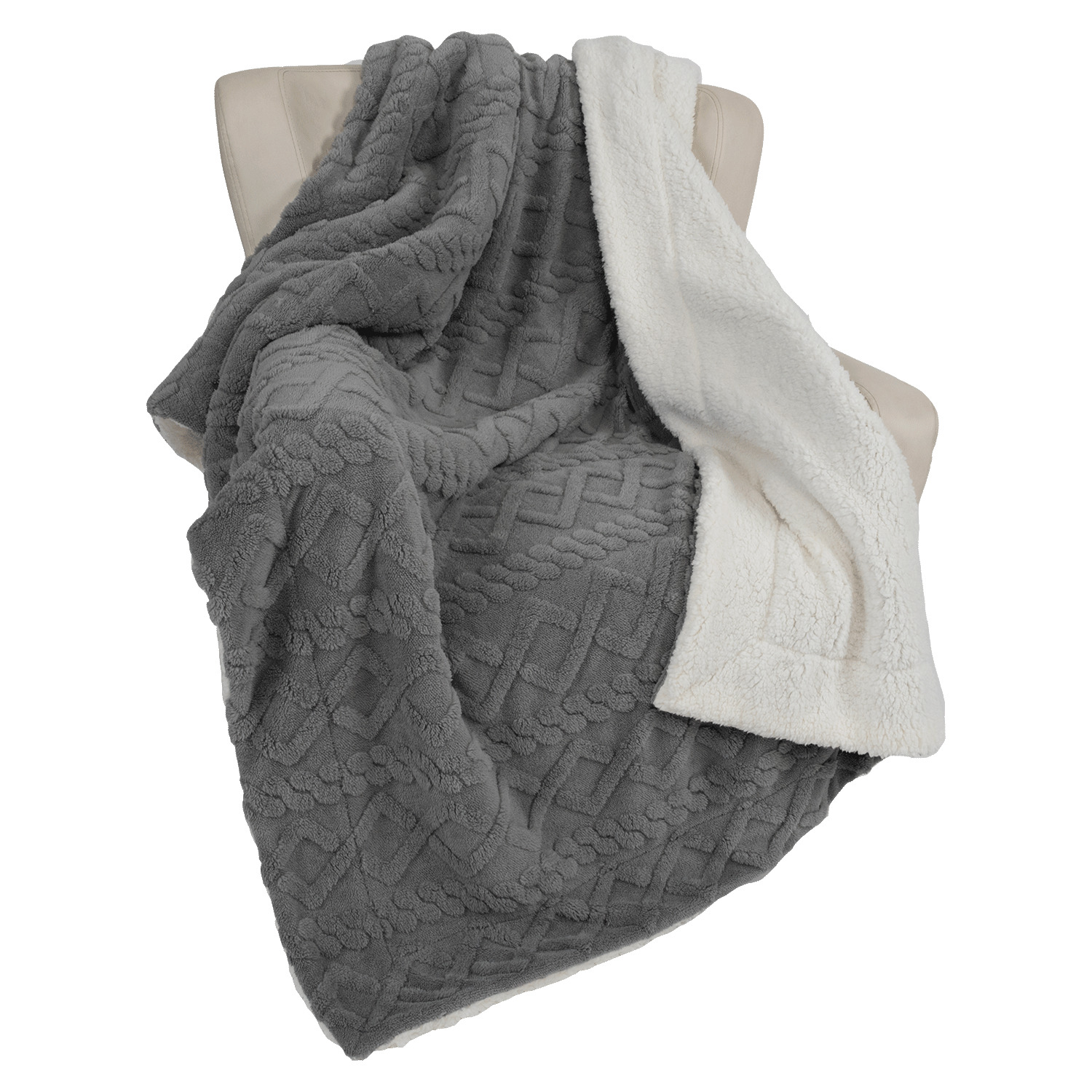 Couverture sherpa bicolore
