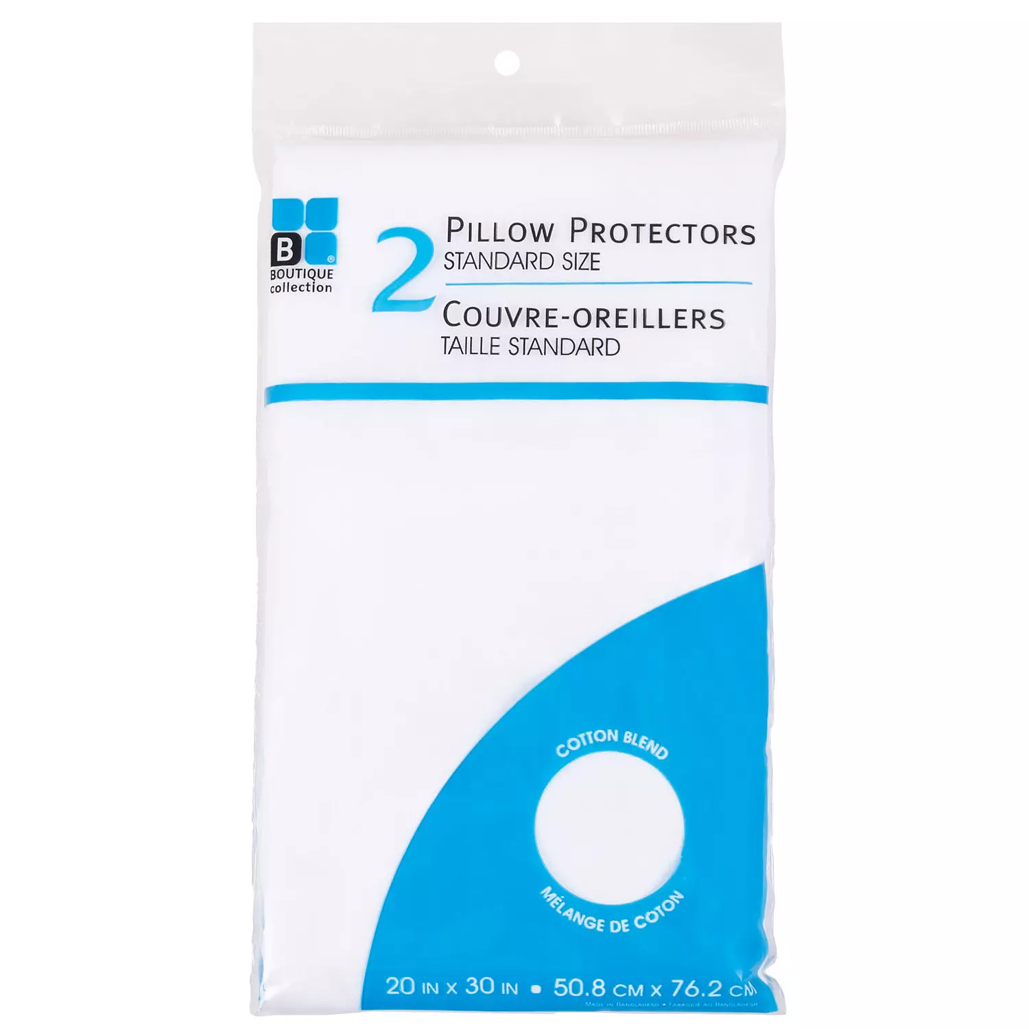 Couvre-oreillers, ens. de 2, taille standard