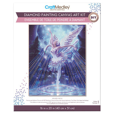 Craft Medley - Diamond painting canvas art kit, 16"x20" - Enchanted ballerina